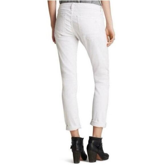 Rag & Bone Dre Low Rise Slim Boyfriend Jean Size 26 White Denim - Picture 2 of 12